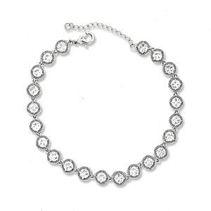 Silver  Beach Tennis Bracelet, 6-8 " Adjustable CZ Stones, Best Gift for her